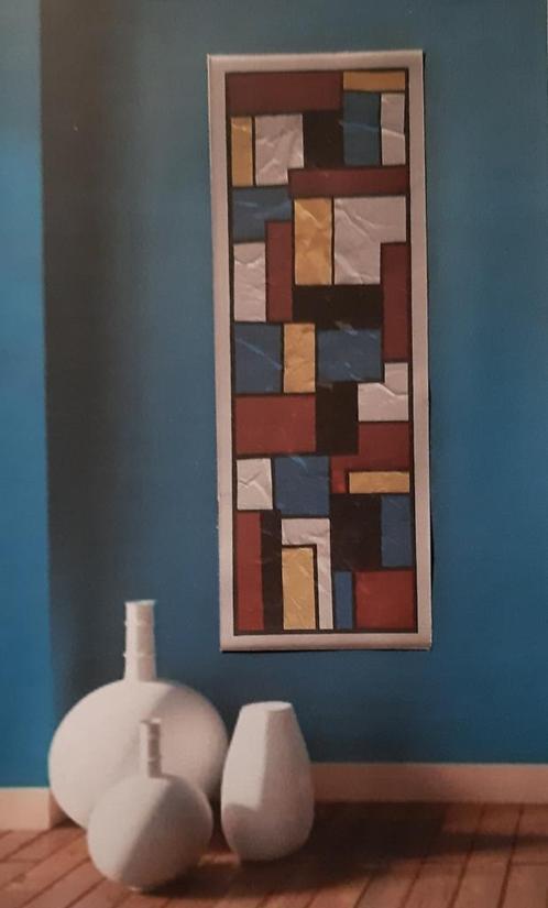 Schilderij: "crinkle painting". "1".  120/45 cm., Antiek en Kunst, Kunst | Schilderijen | Modern, Ophalen