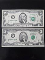 2x 2 dollars USA 1976 en 1995 jaar set, Postzegels en Munten, Bankbiljetten | Amerika, Ophalen of Verzenden, Noord-Amerika, Setje