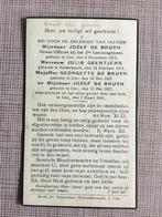 4 oorlogsslachtoffers De Bruyn - Geentjens + Lier 1945  WOII, Verzamelen, Bidprentjes en Rouwkaarten, Ophalen of Verzenden, Bidprentje