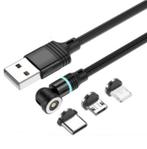540⁰ Magnetische Oplaad Kabel voor USB-C, USB-Micro of IOS i, Telecommunicatie, Mobiele telefoons | Toebehoren en Onderdelen, Nieuw
