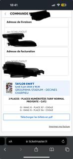 Taylor Swift 2 billets pour Lyon 3/6, Tickets & Billets, Réductions & Chèques cadeaux, Deux personnes