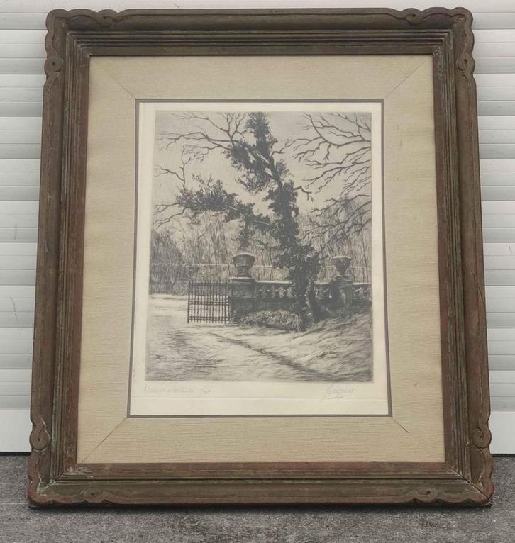 Eau forte épreuve d artiste signe Albert Gustave Grégoire, Antiek en Kunst, Kunst | Etsen en Gravures, Ophalen of Verzenden