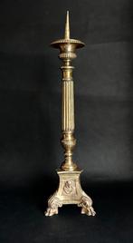 oude kerk klooster kandelaar koper 51cm hoog, Ophalen of Verzenden, Koper