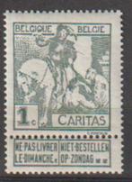 Belgique 1910 n 84**, Neuf, Envoi