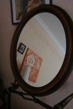 antiek: houten spiegel ovaal, Huis en Inrichting, Ophalen, Minder dan 50 cm, Zo goed als nieuw, Minder dan 100 cm