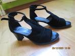 Sandales hautes noires en matière velours P : 40, Angela THOMPSON, Zwart, Zo goed als nieuw, Sandalen of Muiltjes