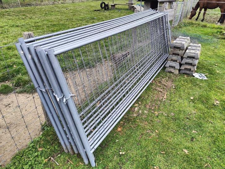 Lage Heras hekken en toebehoren, Tuin en Terras, Tuinhekken en Hekwerk, Gebruikt, Overige typen, Aluminium, Ophalen
