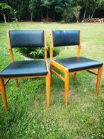 Paire de chaises scandinaves simili cuir noir, Twee, Zwart, Hout, Ophalen of Verzenden