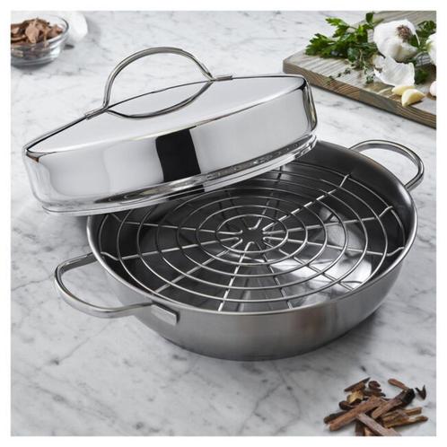 Demeyere rookset / kookpot, Huis en Inrichting, Keuken | Potten en Pannen, Gebruikt, Kookpan of Snelkookpan, Inox, Inductieplaat