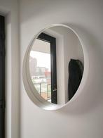 Ronde spiegel met witte omkadering, diameter 80cm., Huis en Inrichting, Ophalen, Rond, Zo goed als nieuw, 75 tot 100 cm