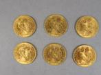 Six pièces de 20 Francs or, 1914, Enlèvement ou Envoi, Monnaie en vrac, France, Or