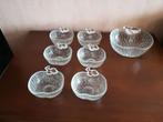 Retro grote kom of schaal met 6 kleine kommetjes appelvorm, Ophalen of Verzenden, Nieuw, Glas, Kom(men)