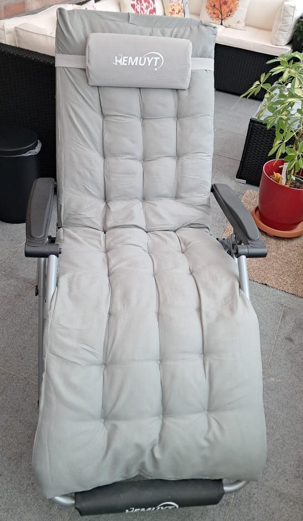 opklapbare loungestoel, Tuin en Terras, Ligbedden, Zo goed als nieuw, Inklapbaar, Verstelbaar, Ophalen