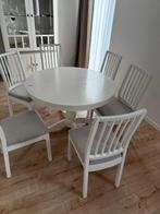 IKEa uitschuifbare tafel INGATORP + 6 stoelen EKEDALEN, Huis en Inrichting, Tafels | Eettafels, Ophalen, Gebruikt, Klassiek, Rond