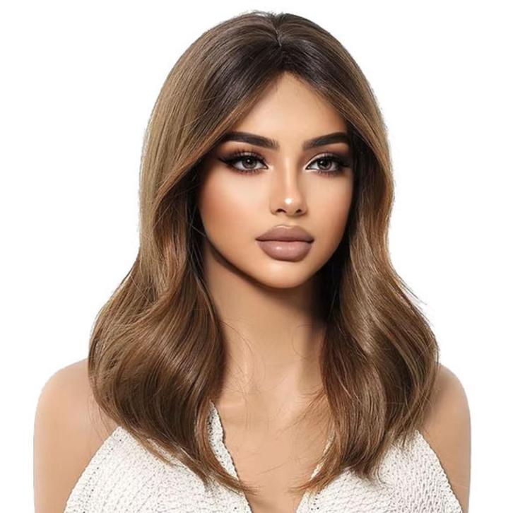 Pruik halflang haar in laagjes met pony lichtbruinmix, Bijoux, Sacs & Beauté, Beauté | Soins des cheveux, Neuf, Perruque ou Extension de cheveux