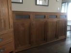 Dressoirkast teak, Ophalen, Glas, Zo goed als nieuw, 200 cm of meer
