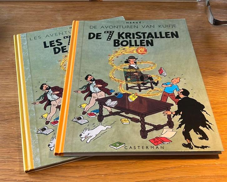 Kuifje de zeven kristallen bollen in het Nederlands en Frans, Boeken, Stripverhalen, Gelezen, Meerdere stripboeken, Ophalen of Verzenden