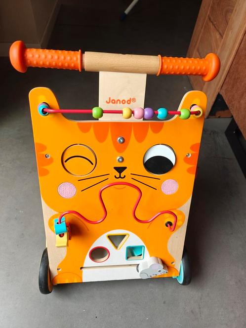 Janod - Multi activiteiten loopwagen., Kinderen en Baby's, Speelgoed | Houten speelgoed, Zo goed als nieuw, Ophalen