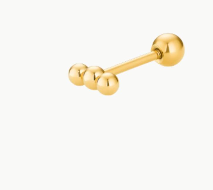 Piercing PVD goud, Bijoux, Sacs & Beauté, Piercings, Neuf, Piercing oreille ou tragus, Or, Enlèvement ou Envoi