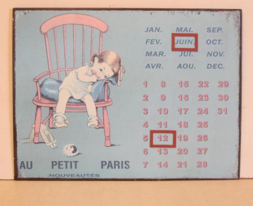 Vintage Kalender Met 2 Schuifmagneetjes / Voor Kinderen, Kinderen en Baby's, Speelgoed | Educatief en Creatief, Zo goed als nieuw