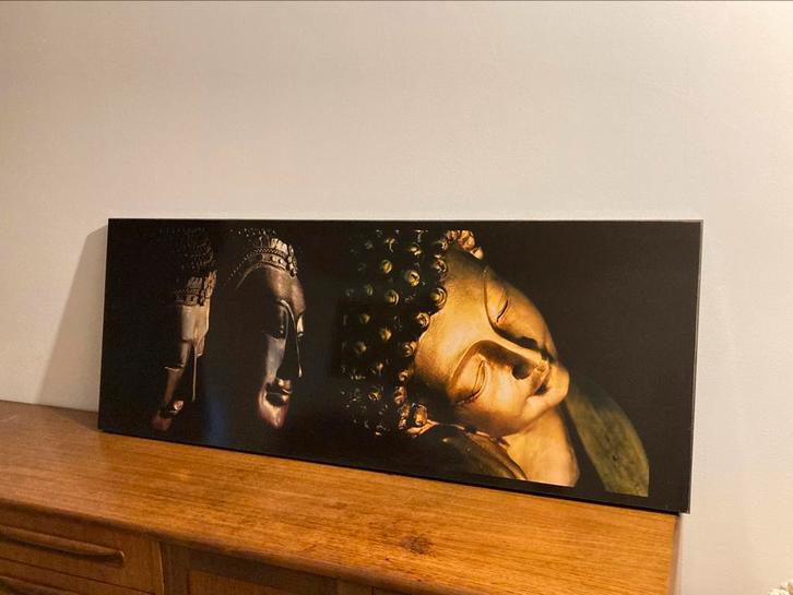 Prachtig schilderij van Boeddhahoofden, Antiek en Kunst, Kunst | Schilderijen | Modern