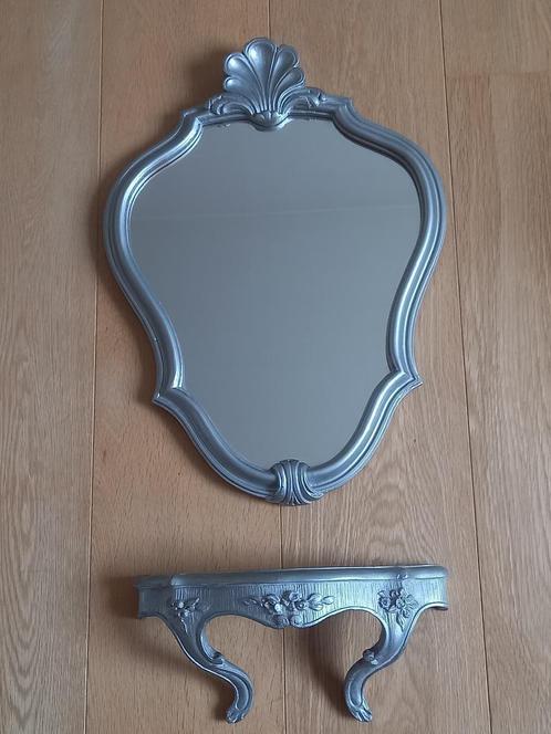 Toffe retro vintage Spiegel vanity plankje zilver ipv goud, Antiquités & Art, Antiquités | Miroirs, Moins de 50 cm, Moins de 100 cm