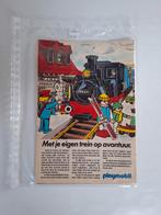 Vintage Playmobil reclame advertentie trein in station, Kinderen en Baby's, Speelgoed | Playmobil, Ophalen of Verzenden, Gebruikt