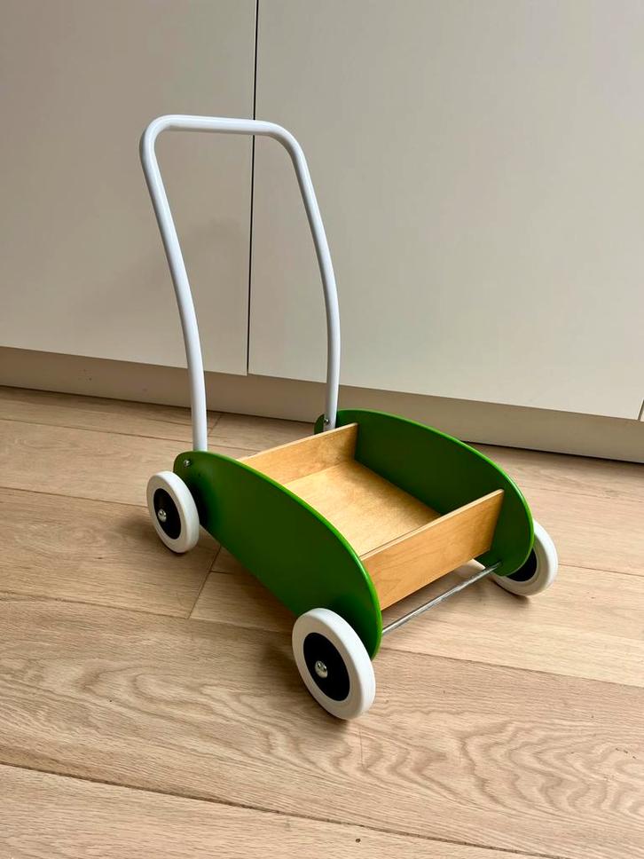 Ikea loopwagen groen, Kinderen en Baby's, Speelgoed | Houten speelgoed, Zo goed als nieuw, Duw- of Trekspeelgoed, Ophalen