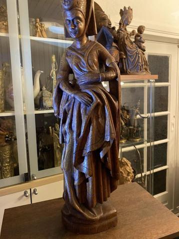 Eiken beeld "Maria van Bourgondië" 59 cm beschikbaar voor biedingen