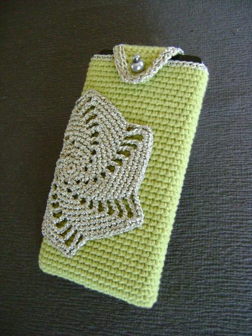 Gehaakt hoesje voor gsm, Hobby en Vrije tijd, Breien en Haken, Verzenden