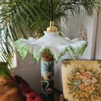 Vintage Franse opaline piecrust hanglamp, Antiek en Kunst, Ophalen of Verzenden