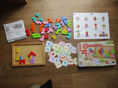 Playtive houten vormenpuzzel,figurenpuzzel,Tetromino puzzel, Kinderen en Baby's, Speelgoed | Bouwstenen, Gebruikt, Overige merken