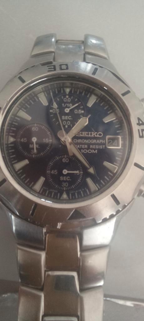 Montre chronographe seiko, Handtassen en Accessoires, Horloges | Heren, Zo goed als nieuw, Seiko, Ophalen