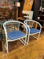 Paire de fauteuils vintage en métal blanc – design filaire, ., ., Enlèvement, .