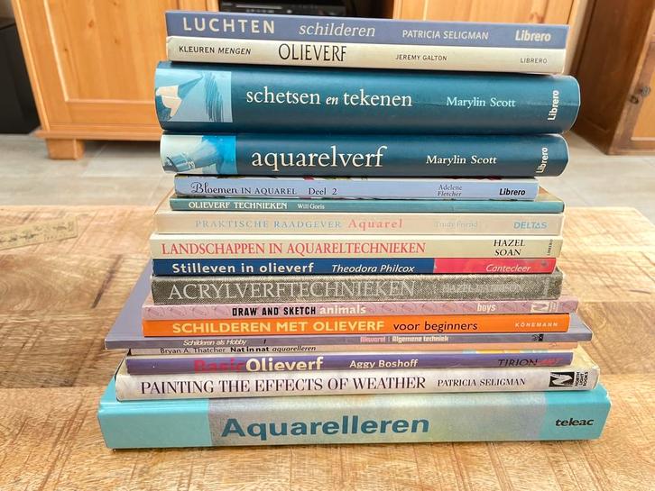 Lot van 17 teken - en schilderboeken, Hobby en Vrije tijd, Tekenen, Gebruikt, Ophalen of Verzenden