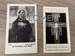 Gebedsprent Franciscus van Assisi - boodschap paus Pius XII, Verzamelen, Bidprentjes en Rouwkaarten, Ophalen of Verzenden