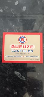 Oud bieretiket gueuze  br Cantillon bruxelles 7, Verzamelen, Ophalen of Verzenden, Zo goed als nieuw