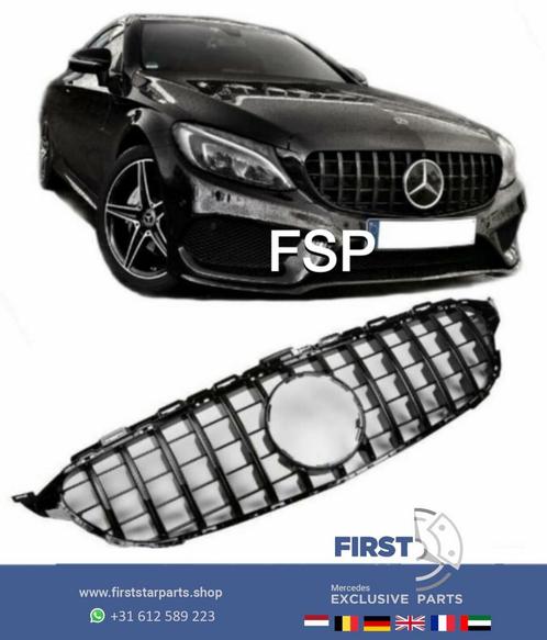 W205 C205 AMG GT GRIL C KLASSE 2014-2018 CHROOM / ZWART PRE-, Auto-onderdelen, Overige Auto-onderdelen, Mercedes-Benz, Gebruikt