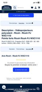 Projecteur ricoh, TV, Hi-fi & Vidéo, Projecteurs vidéo, LED, HD (720), Neuf