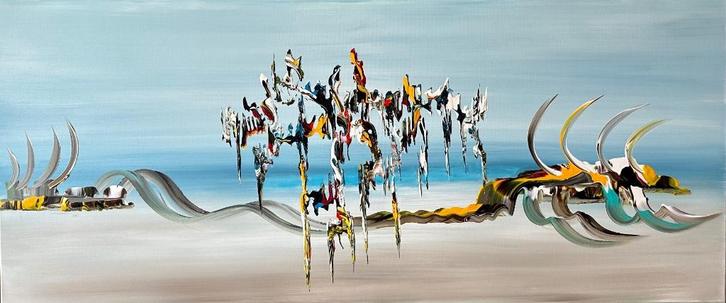 Gena- “ The Wonder”- Handgeschilderd- Uniek, Antiek en Kunst, Kunst | Schilderijen | Abstract, Ophalen of Verzenden