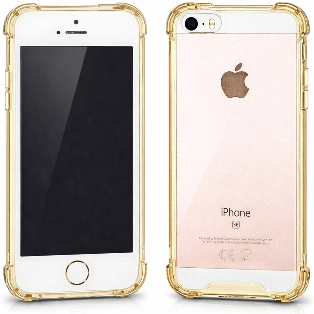 Transparant Goud TPU Hoesje Apple iPhone 5 / 5S / SE 2016, Telecommunicatie, Goud, Nieuw, Ophalen of Verzenden, IPhone SE (2016)