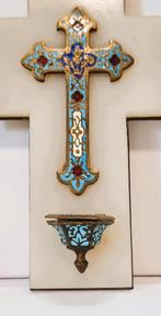 Wijwatervat in email cloisonne met onyx., Ophalen of Verzenden