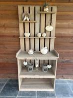 Ambachtelijke houten wandmeubeltje voor terras, Jardin & Terrasse, Accessoires mobilier de jardin, Enlèvement, Comme neuf
