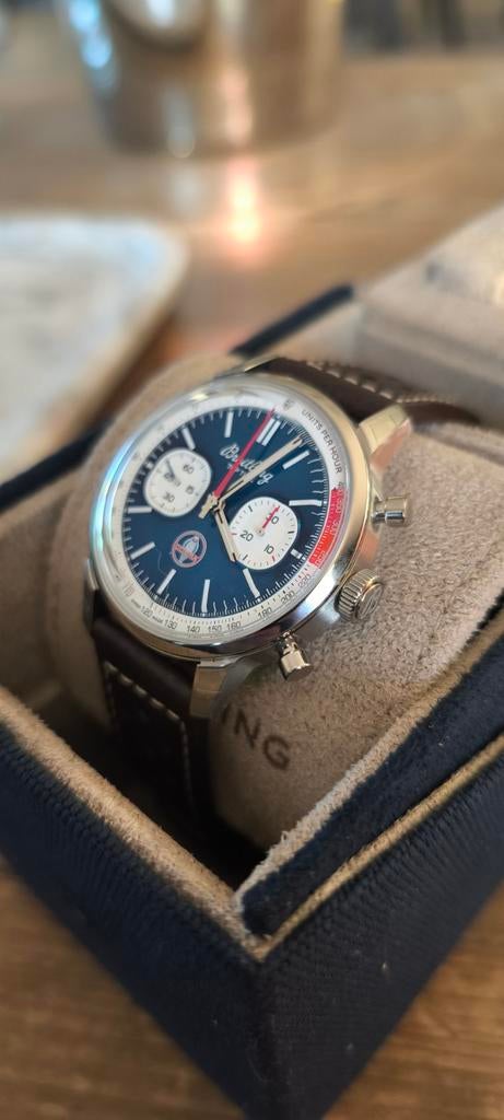 Breitling top time Shelby cobra, Handtassen en Accessoires, Horloges | Heren, Breitling, Staal, Leer, Ophalen