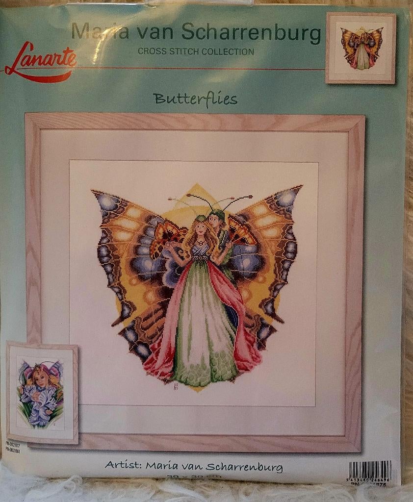 Lanarte Borduurpakket Butterflies Maria van Scharrenburg, Hobby en Vrije tijd, Ophalen, Nieuw, Handborduren, Borduurpakket