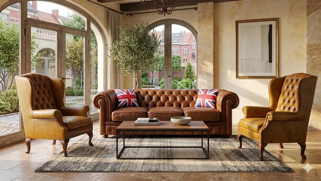 Ensemble Rare & Authentique Chesterfield RADICE 1979, Maison & Meubles, Enlèvement, Bois