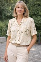 M169. "Élégance naturelle – chemisier Marcona , taille 44", Beige, Maat 42/44 (L), Ophalen of Verzenden, Zo goed als nieuw