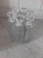 Zes decoratieve glazen flesjes met glazen stop, 200 ml, Enlèvement, Neuf