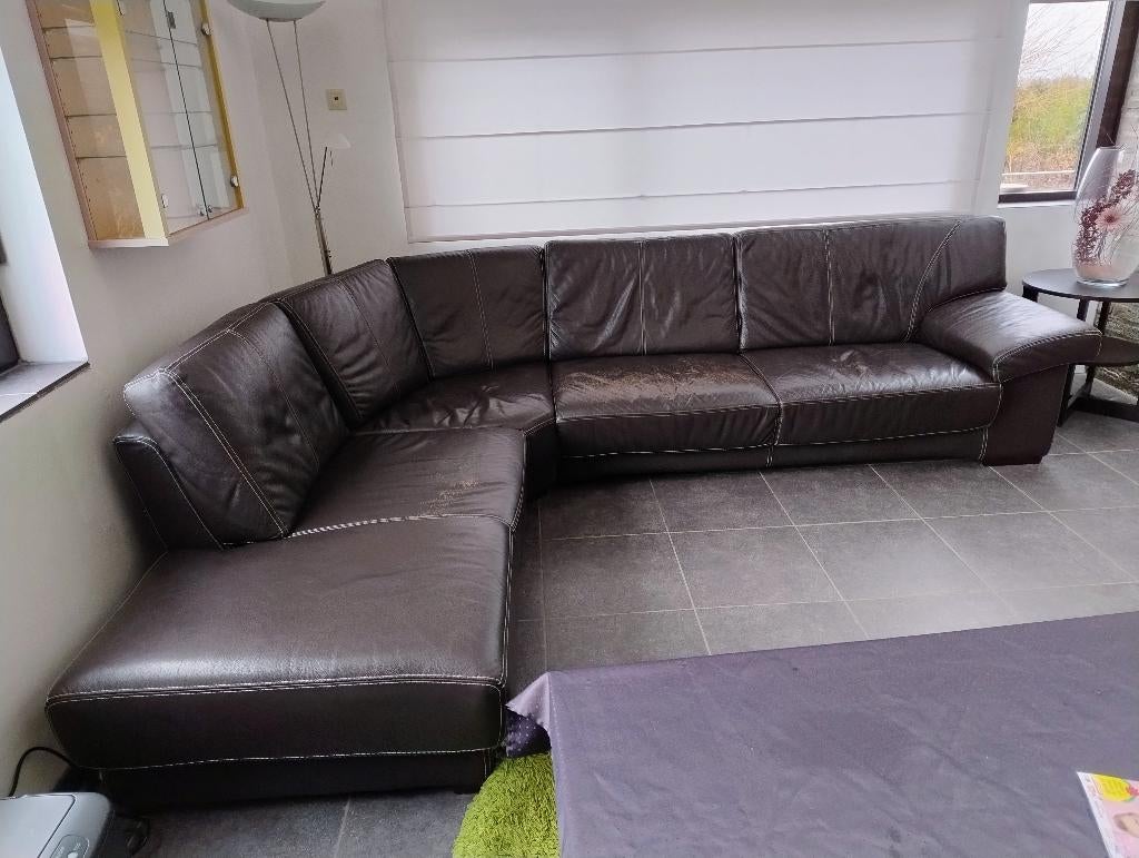 canapé d'angle, Huis en Inrichting, Zetels | Zetels, Gebruikt, Leer, Ophalen