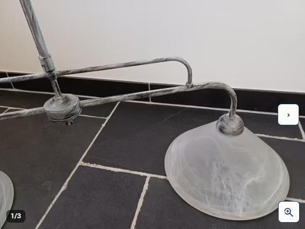 Mooie hanglamp uit metaal en glas, Enlèvement, Neuf, Verre